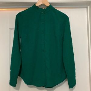 NWT Green Button Down Textured Banana Republic Size XS